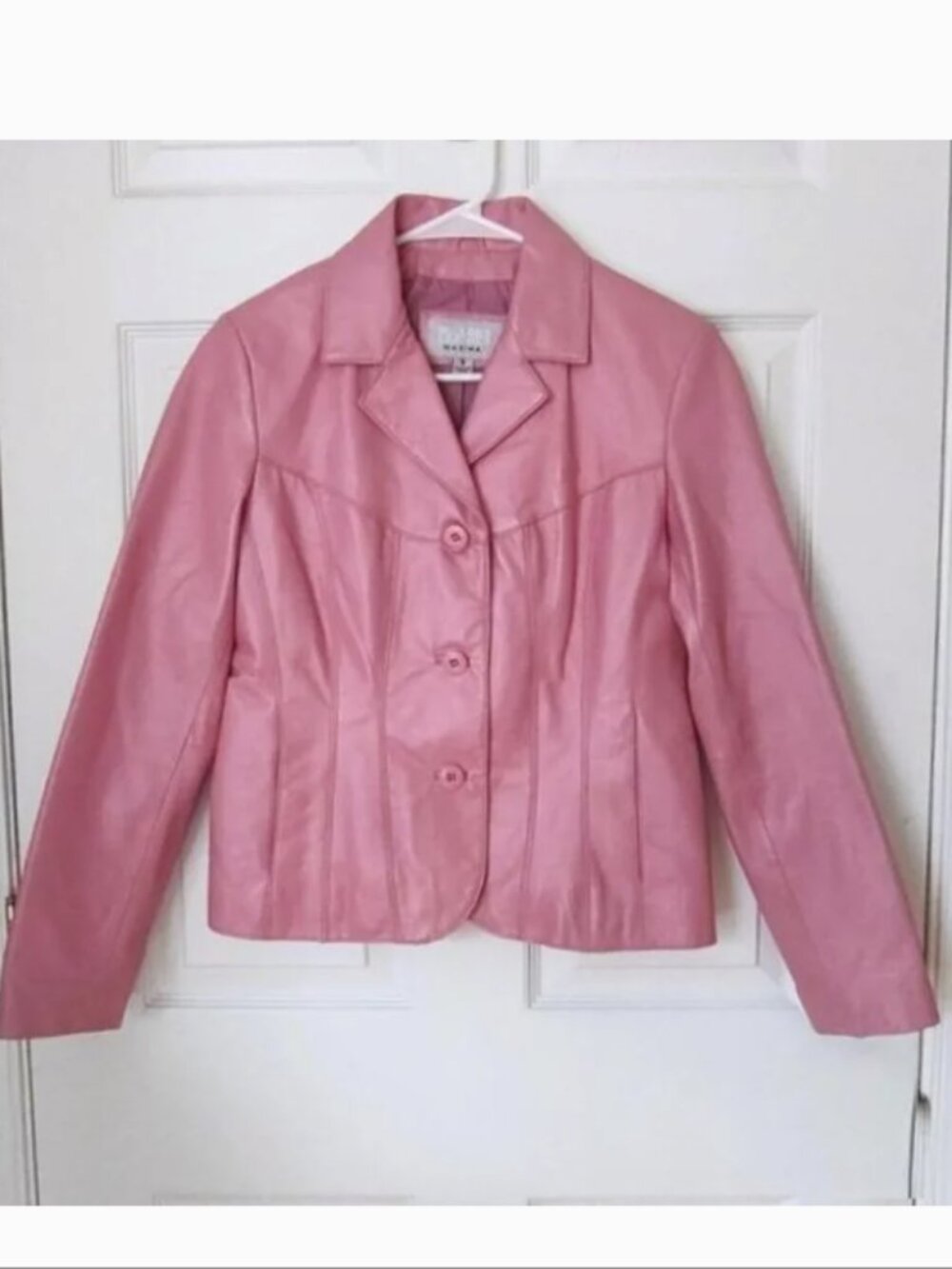 Wilsons Leather pink leather tailored jacket S EUC